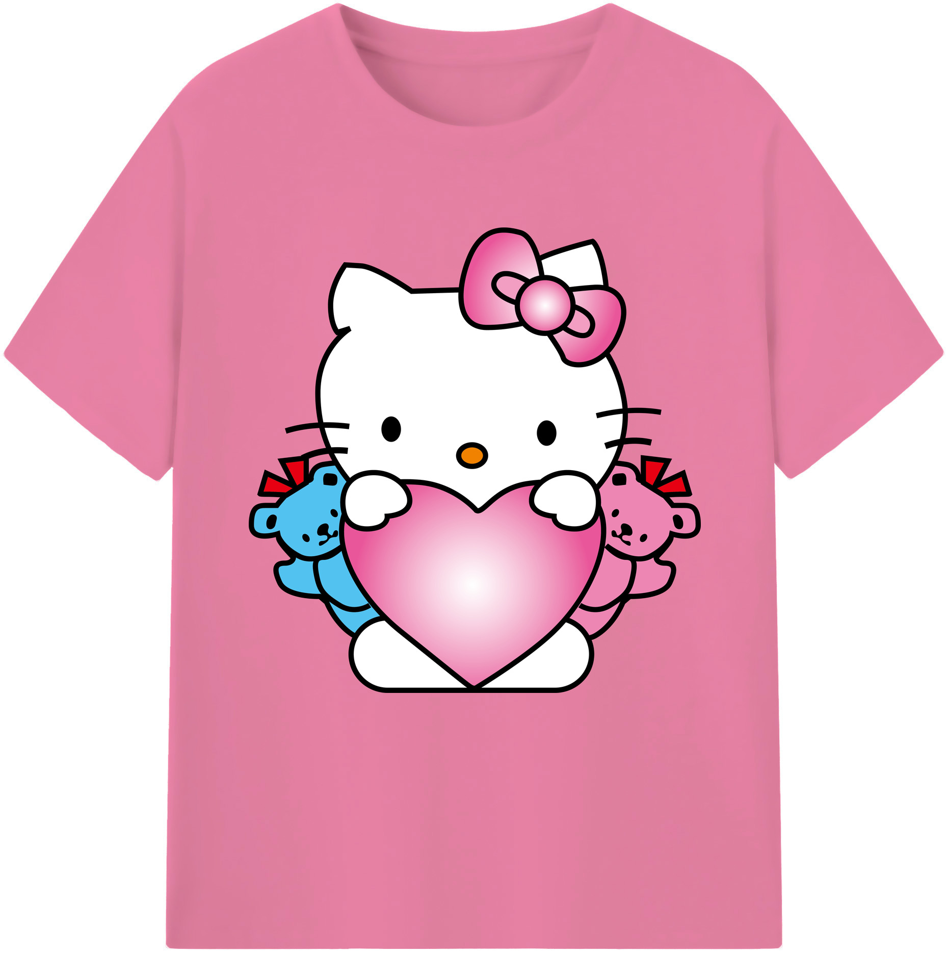 （画像用） Hello Kitty ハローキティ 綿100％半袖Tシャツ（フロントプリント）